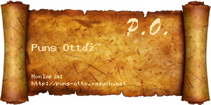 Puns Ottó névjegykártya